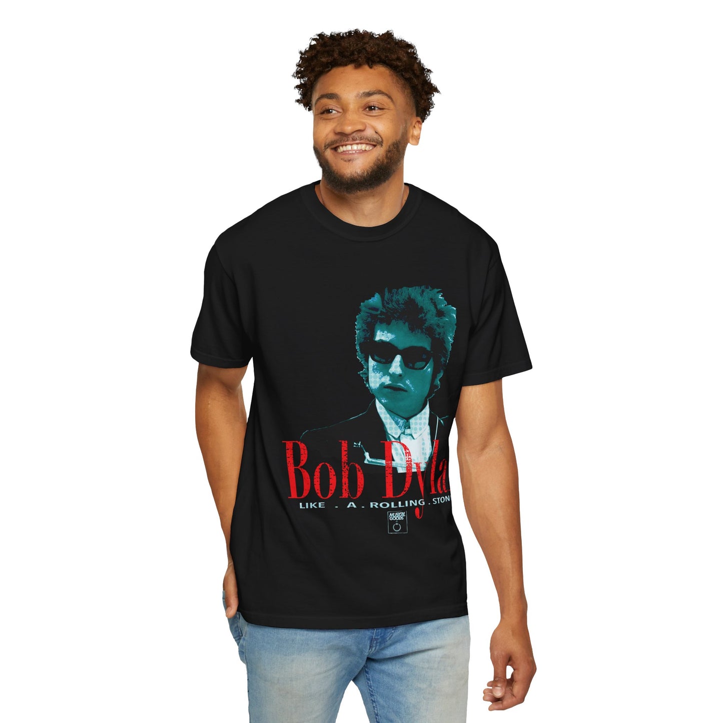 Bob Dylan “Like a Rolling Stone” Vintage Halftone Graphic Tee | Retro Music Tribute Unisex Garment-Dyed T-shirt