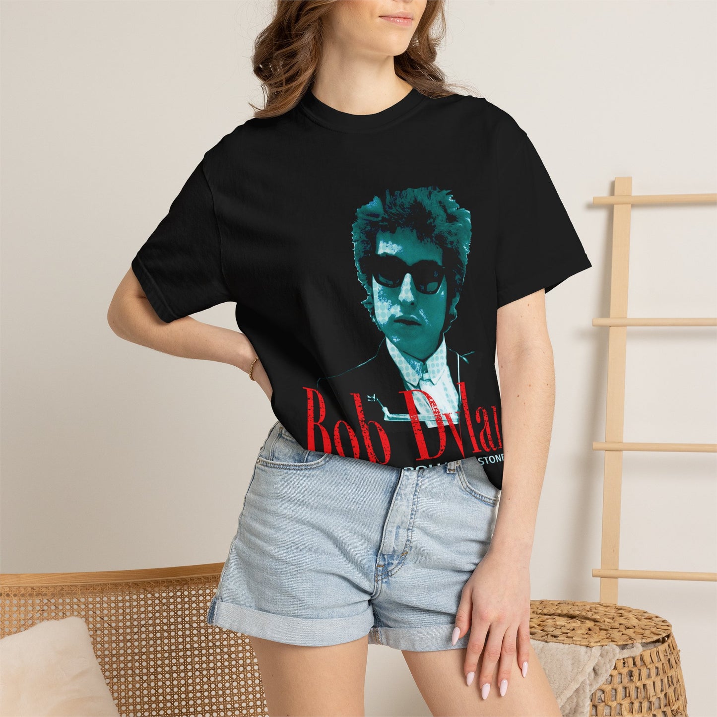 Bob Dylan “Like a Rolling Stone” Vintage Halftone Graphic Tee | Retro Music Tribute Unisex Garment-Dyed T-shirt