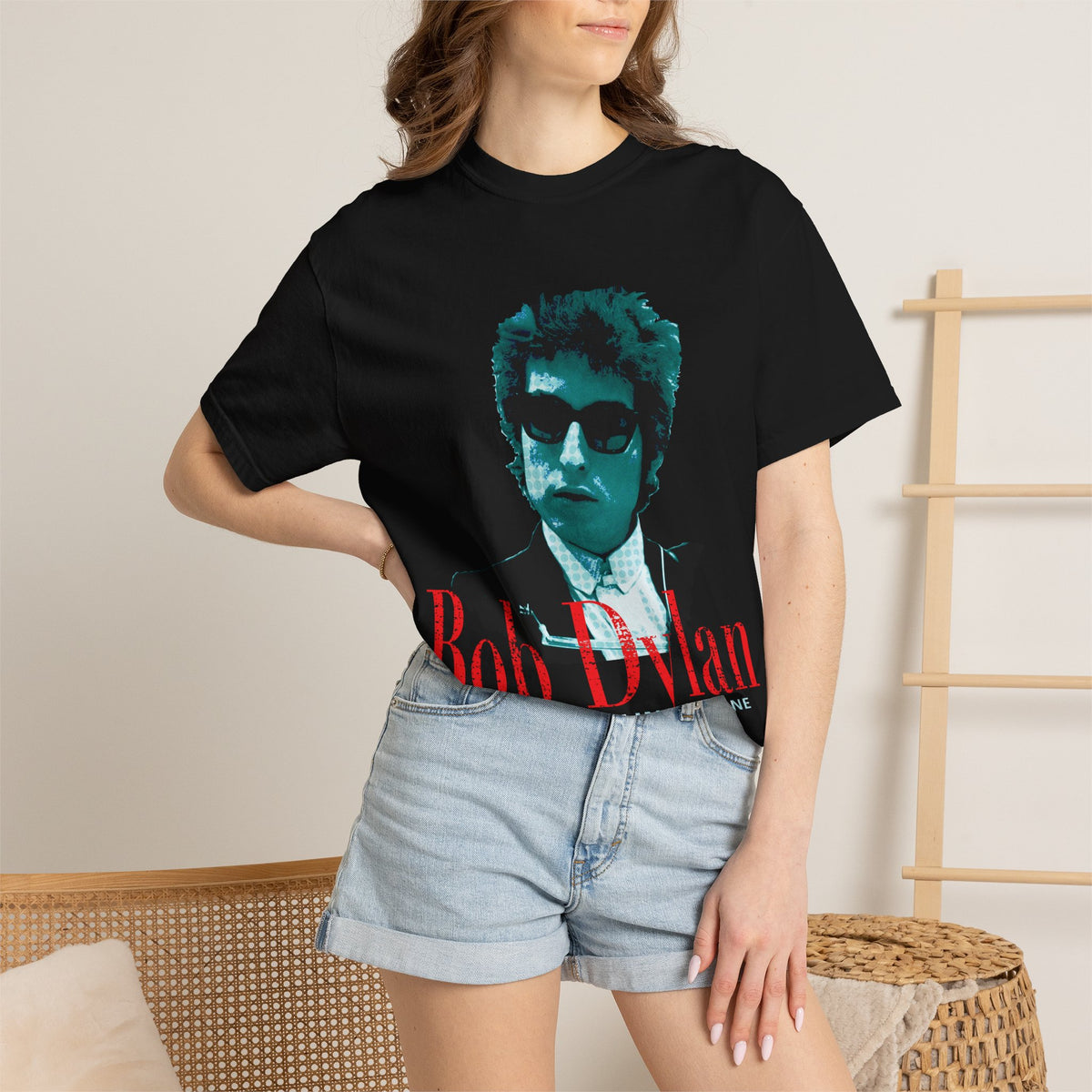 Bob Dylan “Like a Rolling Stone” Vintage Halftone Graphic Tee | Retro Music Tribute Unisex Garment-Dyed T-shirt