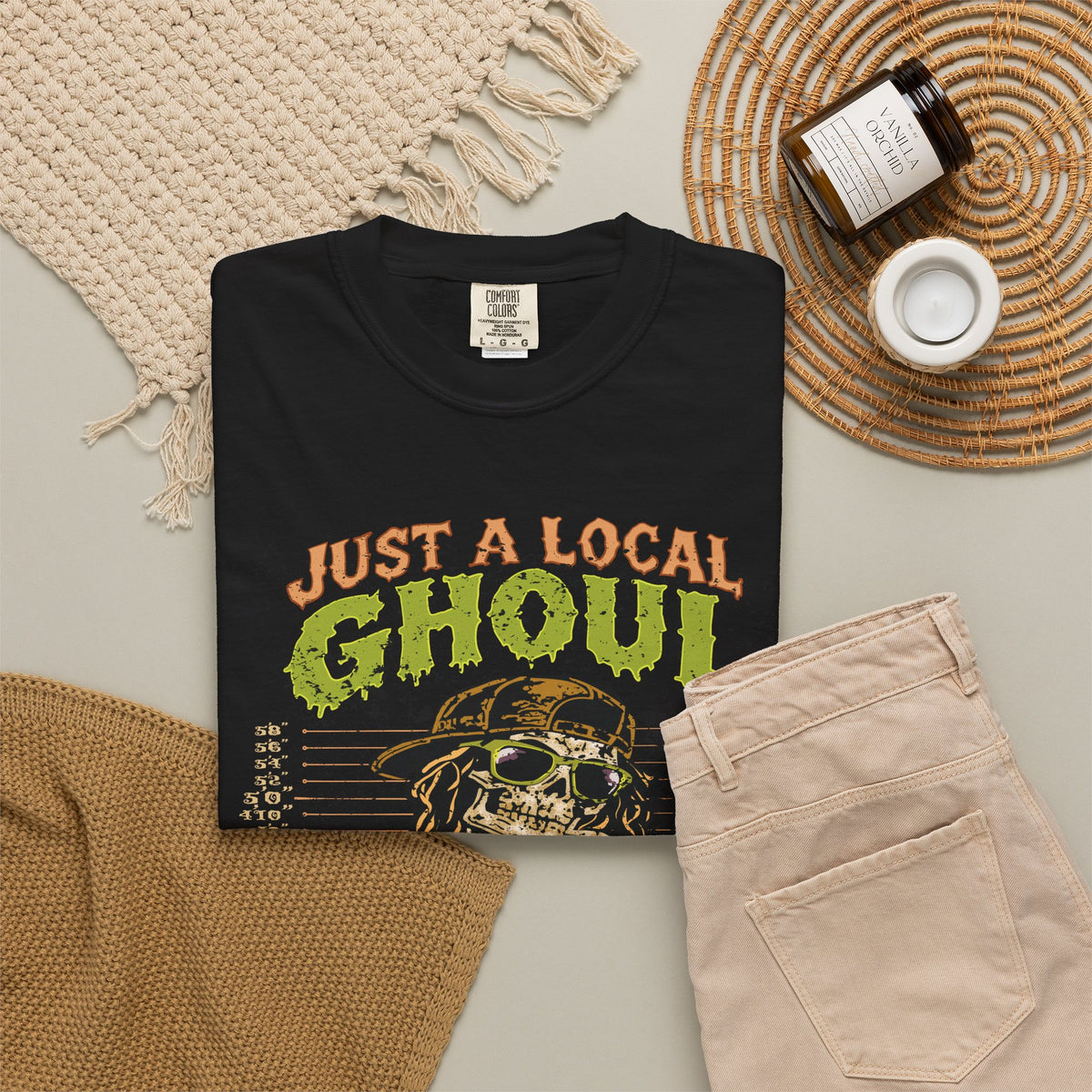 Just a Local Ghoul T-Shirt – Funny Halloween Skeleton Graphic Tee