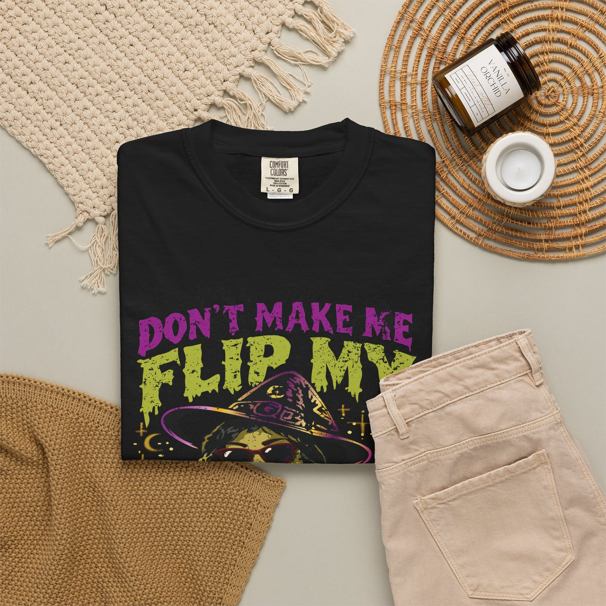 Don't Make Me Flip My Witch Switch T-Shirt — Halloween Witch Graphic Tee